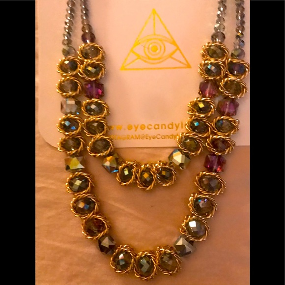 Multi-Colored Bling Neckace by Eye Candy - Picture 1 of 7